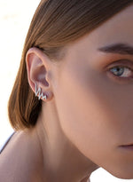 Silver climbing earrings zig zag design