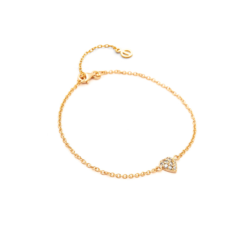 Gold Zircon Heart Bracelet
