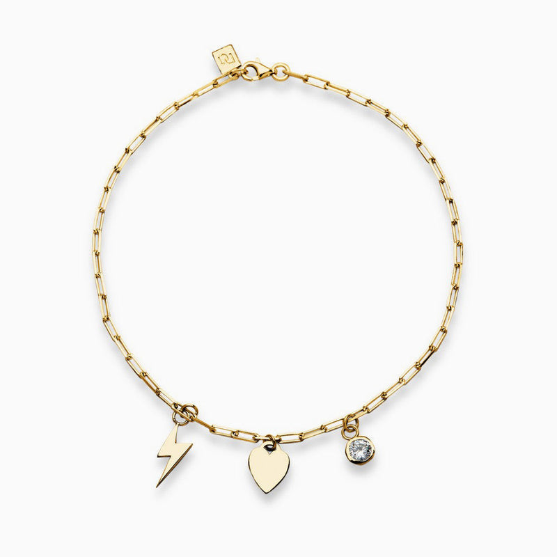 Gold minicharms anklet