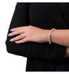 Silver Bracelet with White Oval Zirconia
